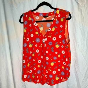 Orange Flower Blouse